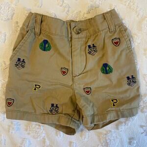 Ralph Lauren Embroidered Cotton Chino Shorts Baby Boys Size 9 Month Preppy